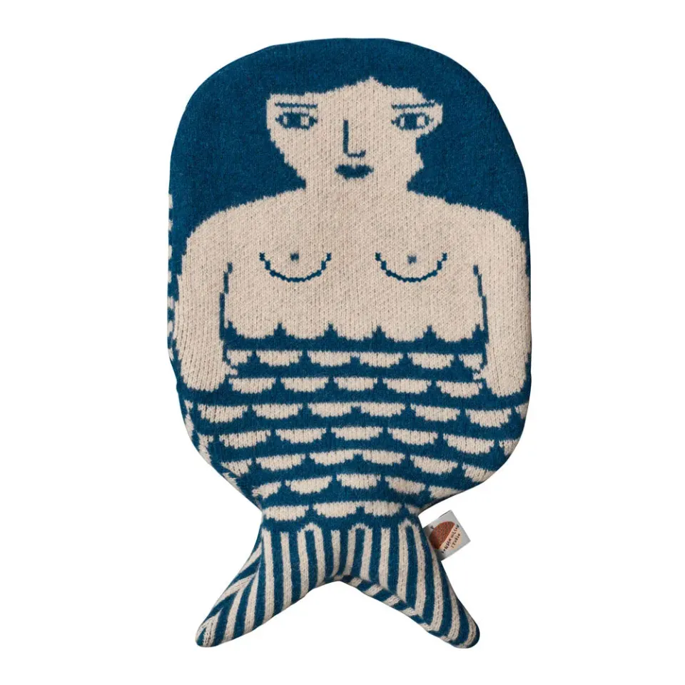 Donna Wilson Mermaid Wärmflasche Blau Wolle 36cm