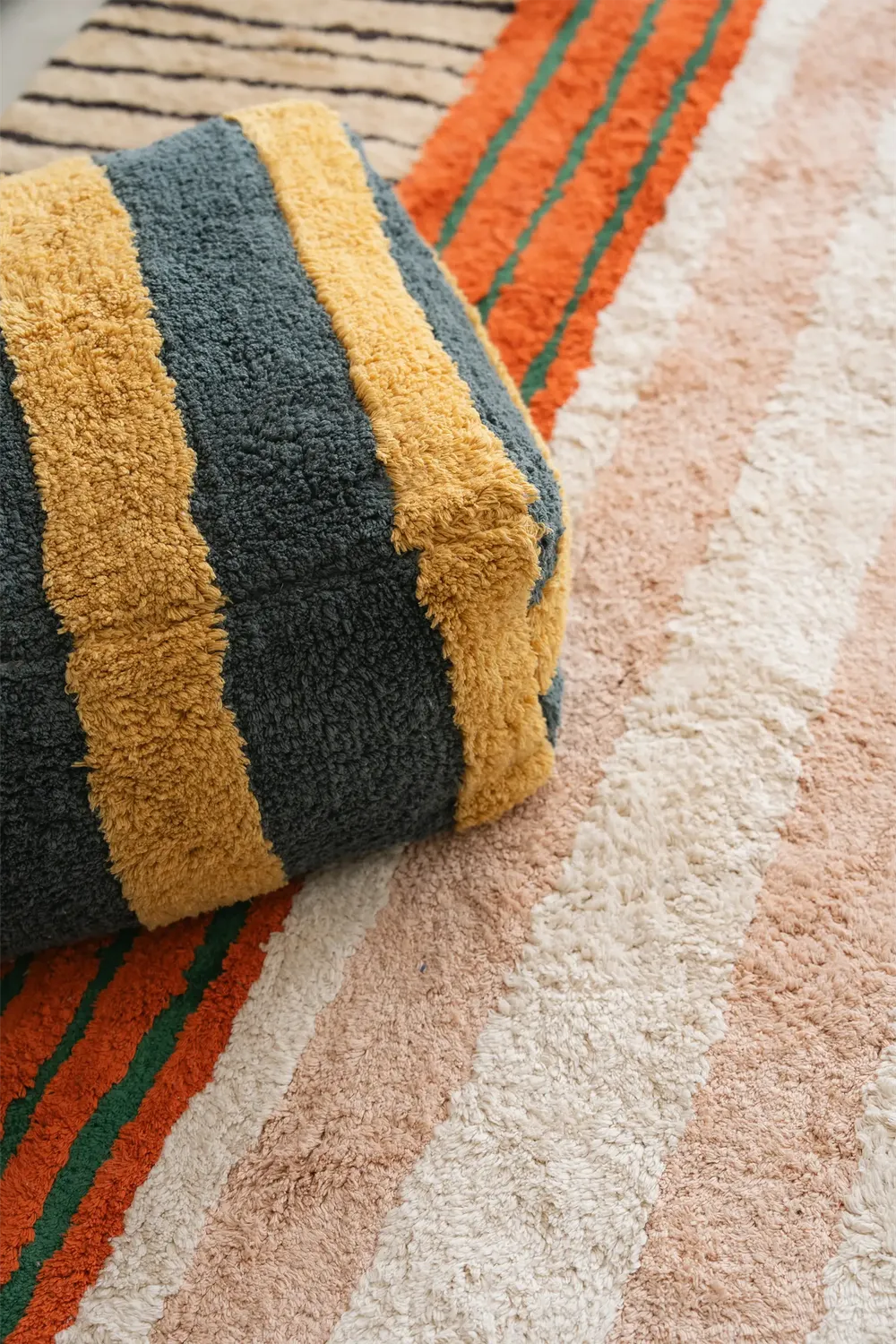 Lorena Canals Lines Terrazzo Pouf 45x45x22 handgewebt