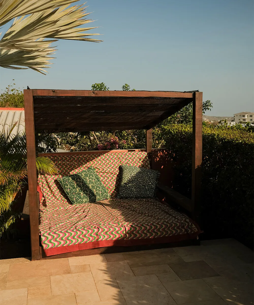 Doing Goods Millie Double Plaid Baumwolldecke mit Tasche