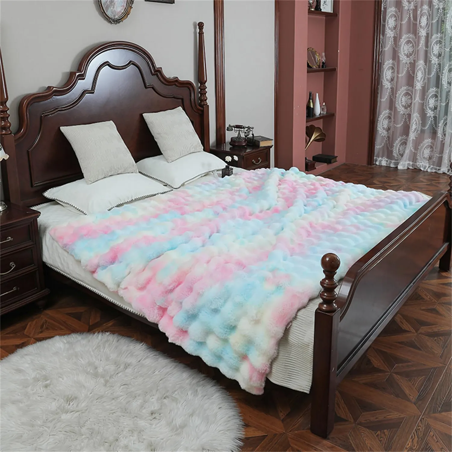 HonunGron Kuscheldecke 100x160cm Mehrfarbig Flauschig