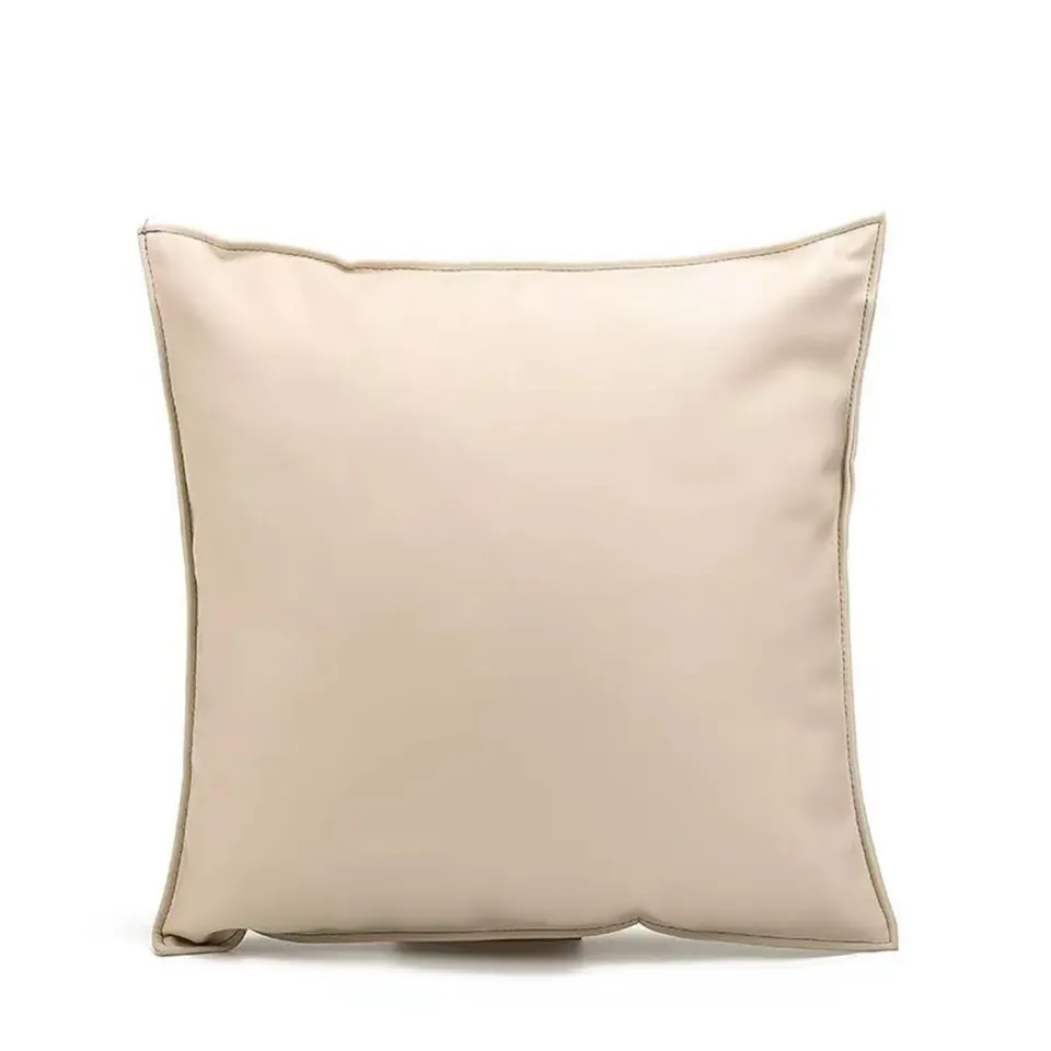 HonunGron Sofakissen 45x45 Beige Kunstleder 2 Stück