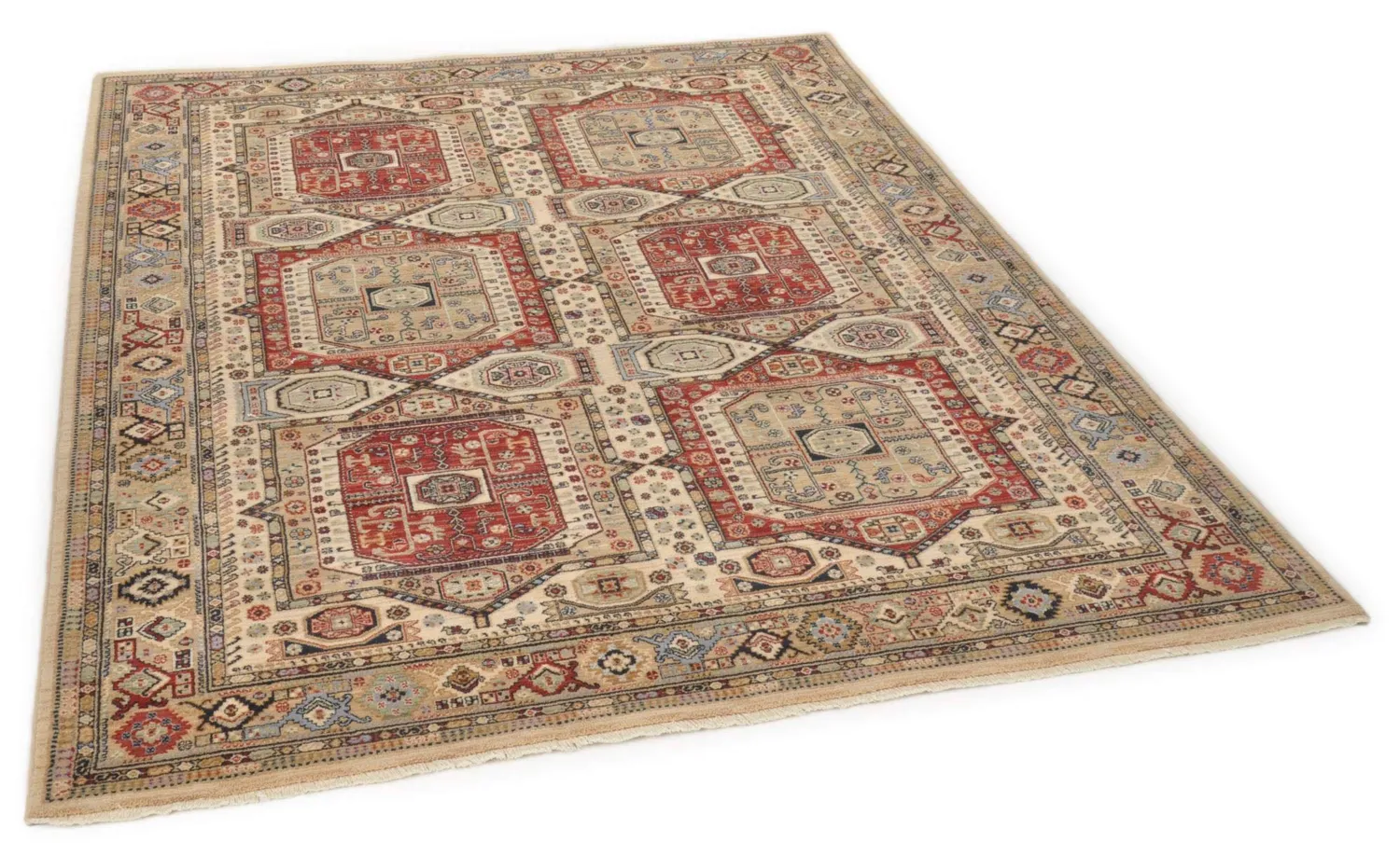 THEKO Saharna Teppich 80x150 cm Beige Schurwolle