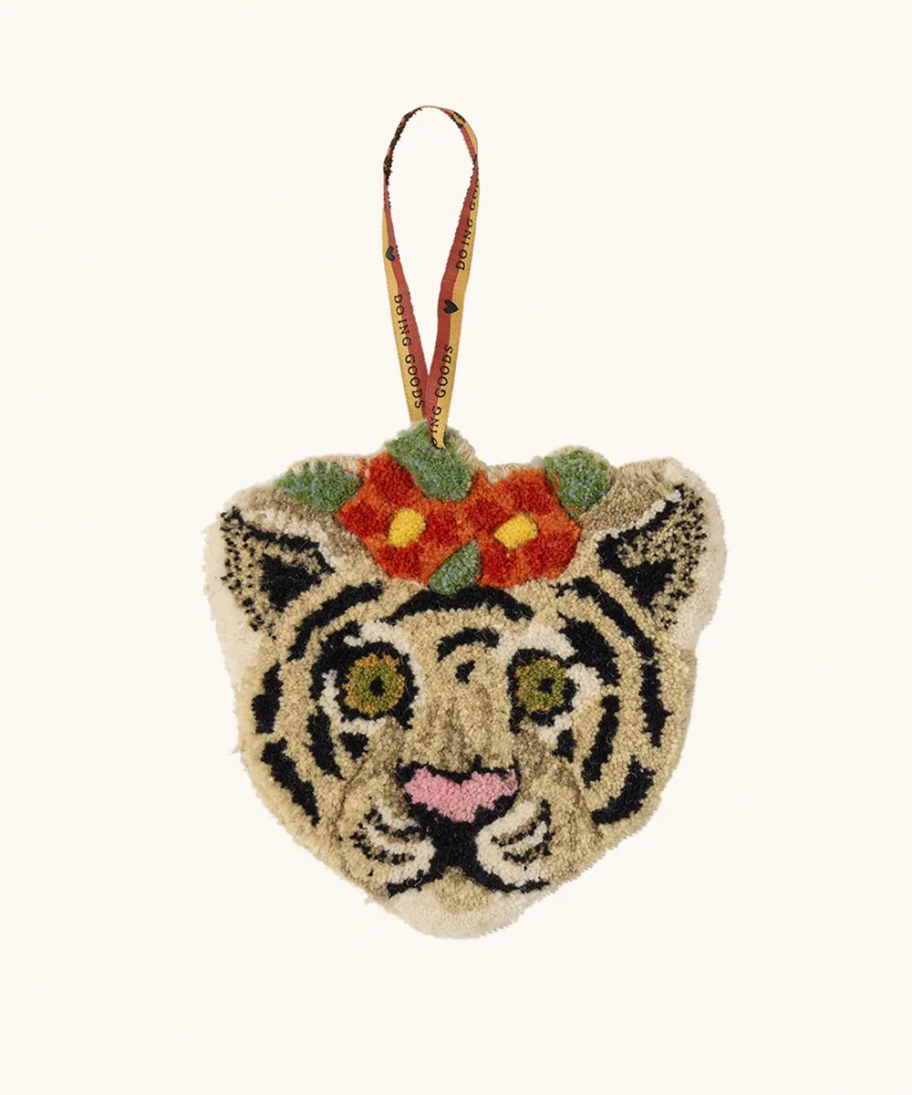 Doing Goods Floral Tigre Blanc Dekoanhänger Weiß Tiger