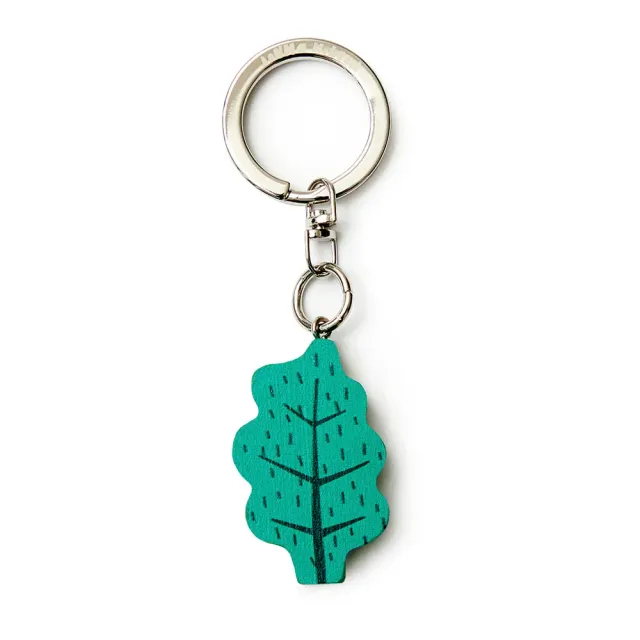 Donna Wilson Green Leaf Schlüsselanhänger Holz 4,5 cm