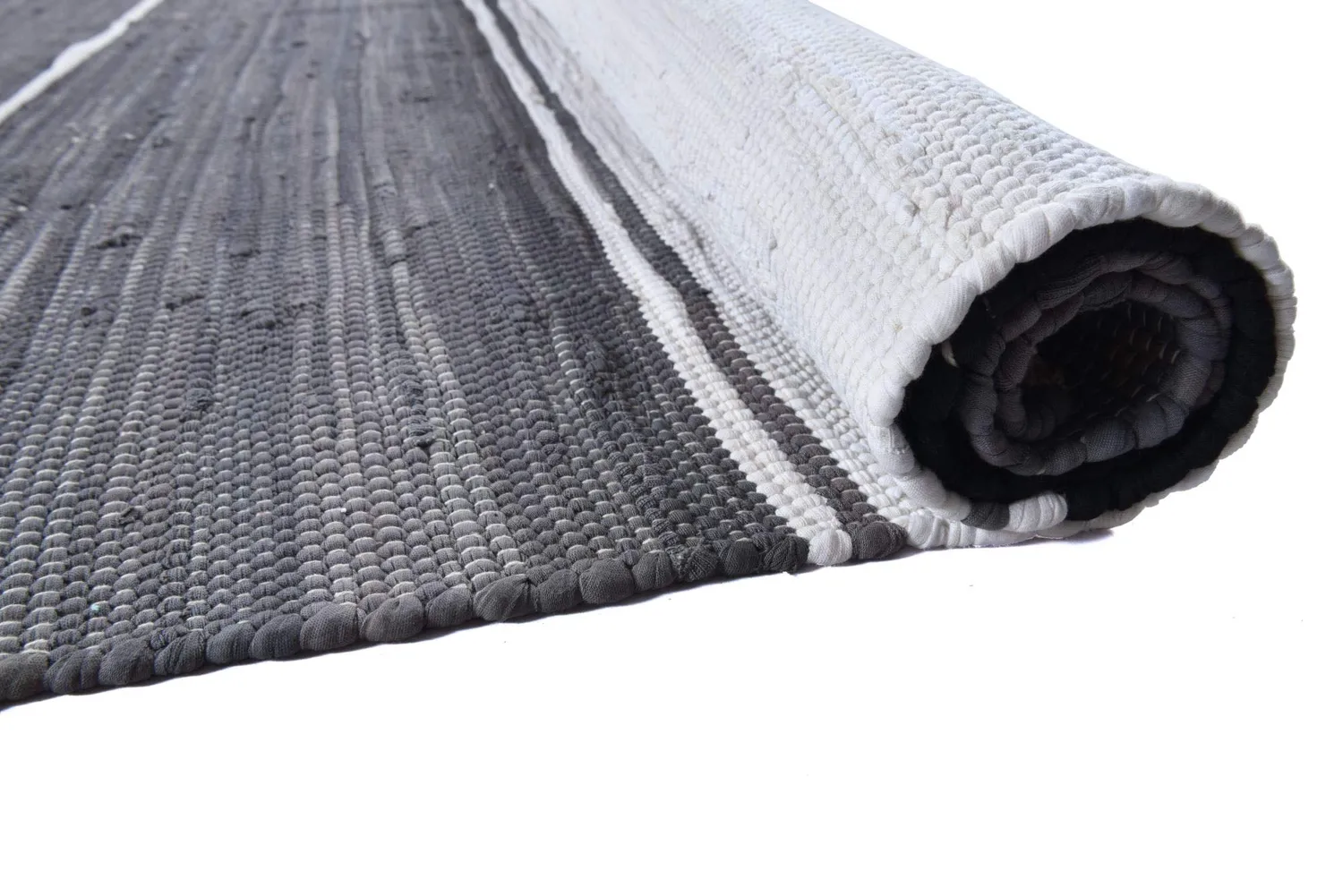 THEKO Happy Flachgewebe Teppich 60x120 Schwarz Multi Baumwolle