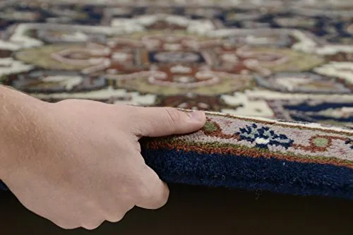 THEKO Royal Heriz Wollteppich rund 150 Blau getuftet