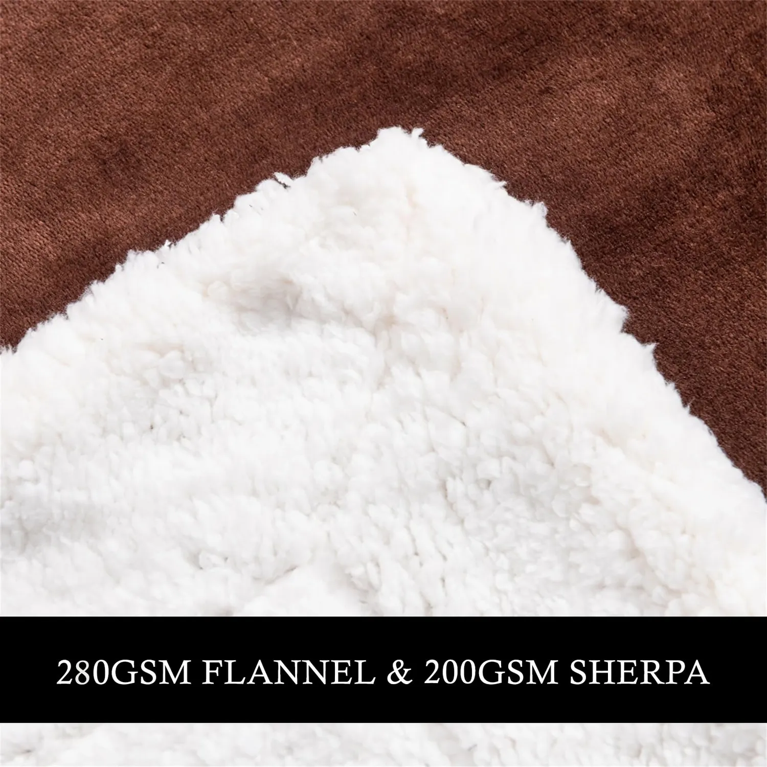 HonunGron Sherpa Fleecedecke 150x200 cm Kaffee