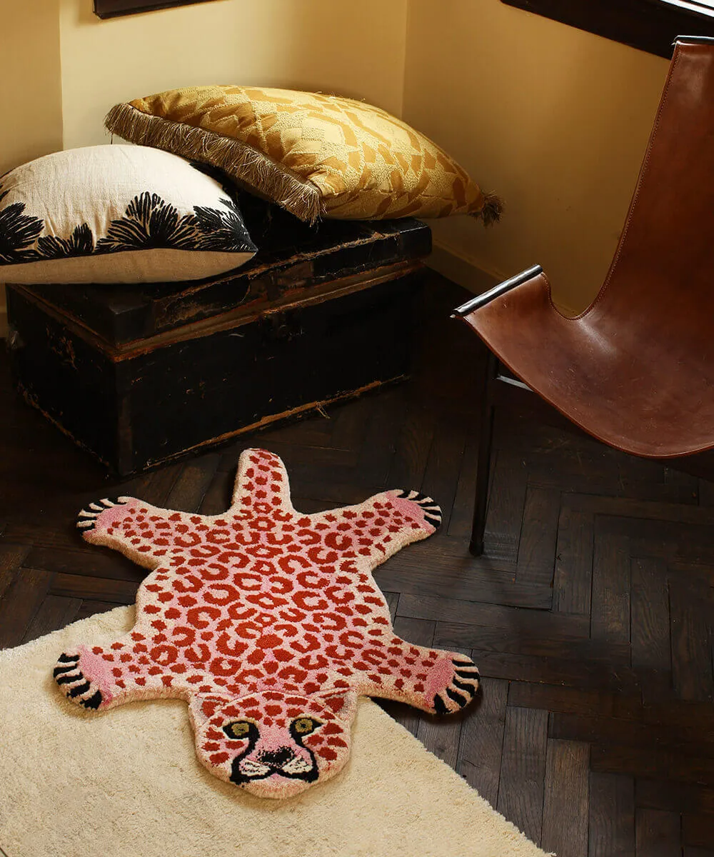 Doing Goods Tapis Amis Pinky Leopard Small Teppich Wolle