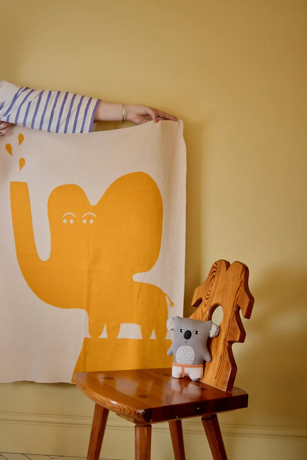 Donna Wilson Elephant Mini-Decke 90x70cm Bio-Baumwolle