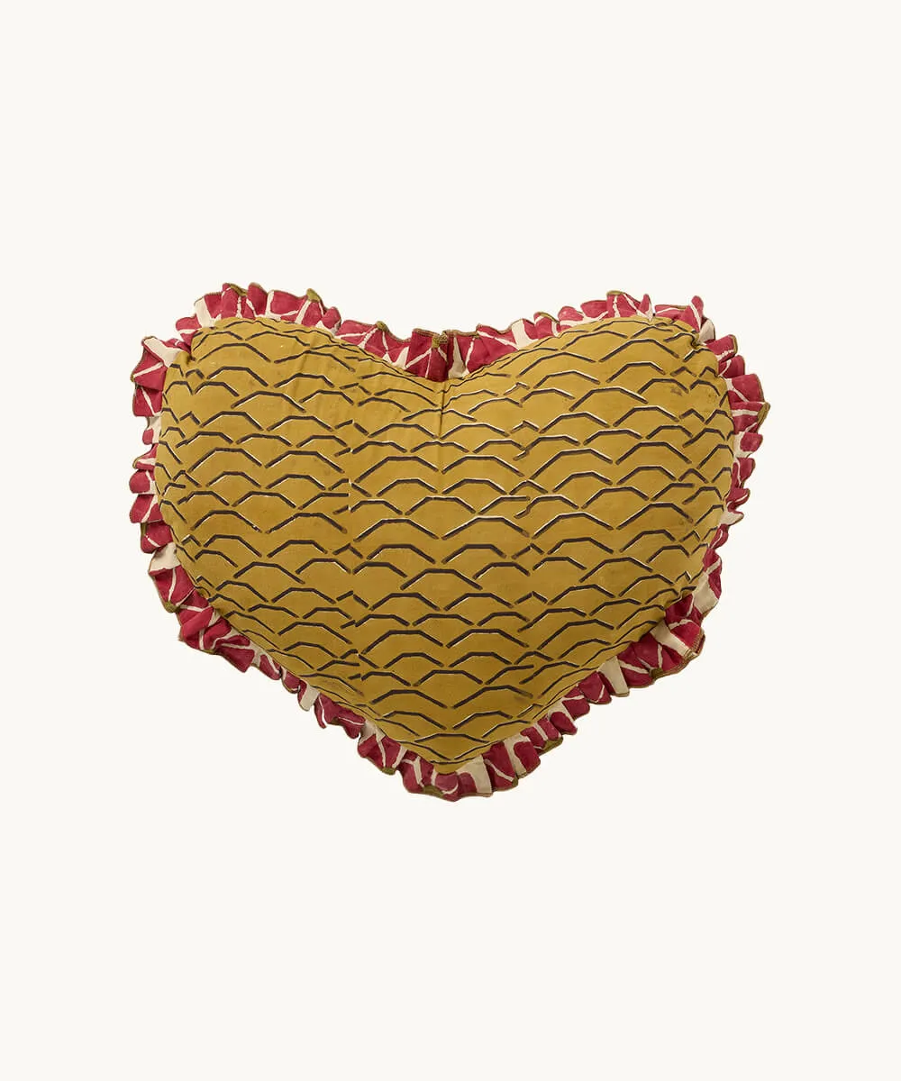 Doing Goods Erin Large Kissen Herz Baumwolle Blockprint