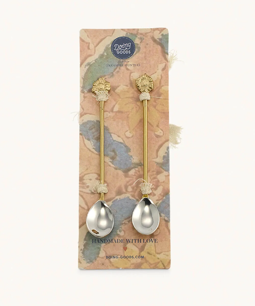 Doing Goods Sunny Sunflower Teelöffel Set Messing