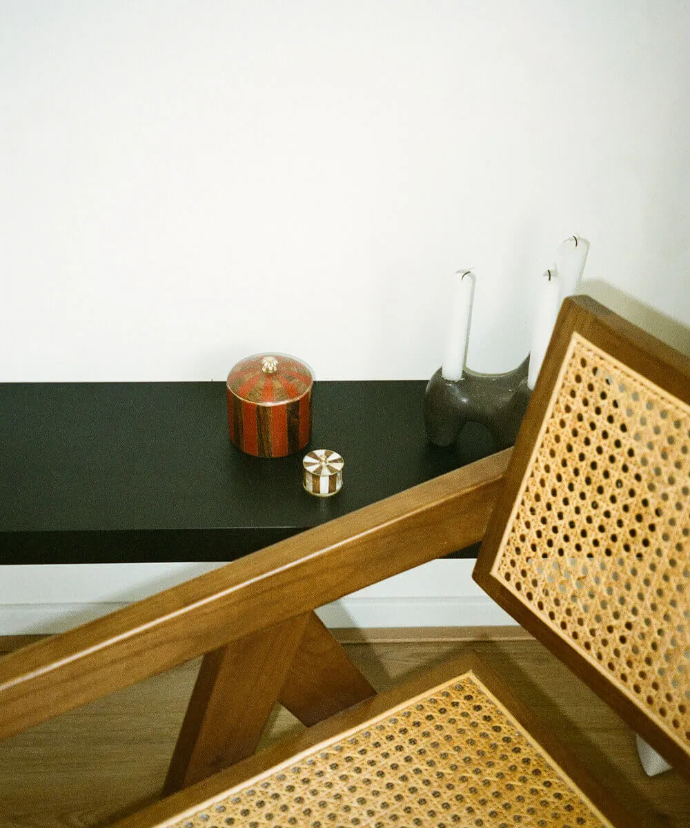 Doing Goods Cirque Piper Grande Aufbewahrungsbox Braun-Rot Holz