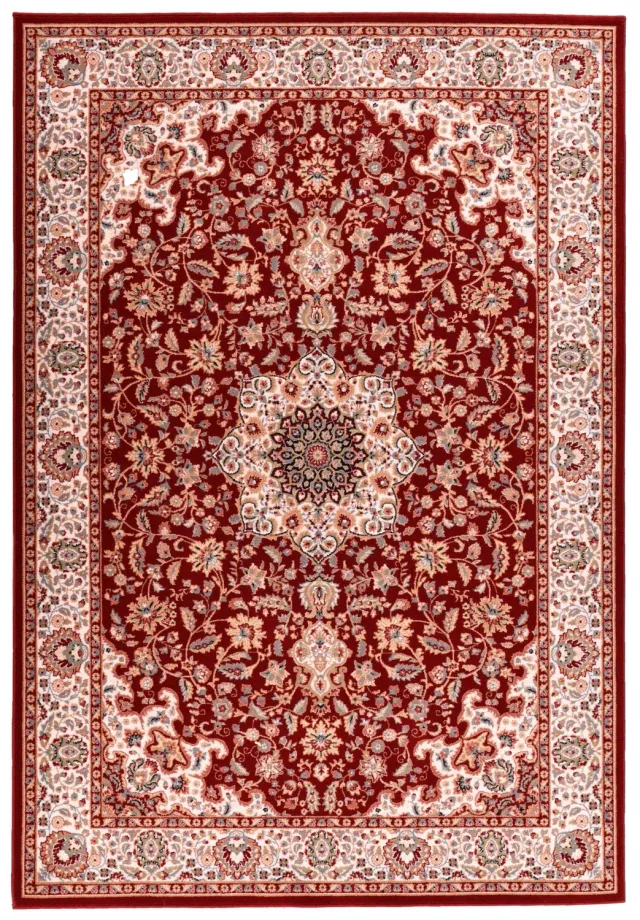 THEKO Dolna Wollteppich 50x80 cm Rot Flachgewebe