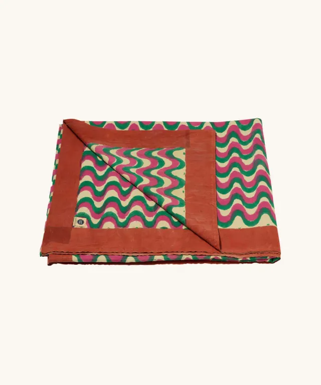Doing Goods Millie Double Plaid Baumwolldecke mit Tasche