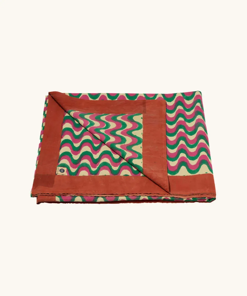 Doing Goods Millie Double Plaid Baumwolldecke mit Tasche