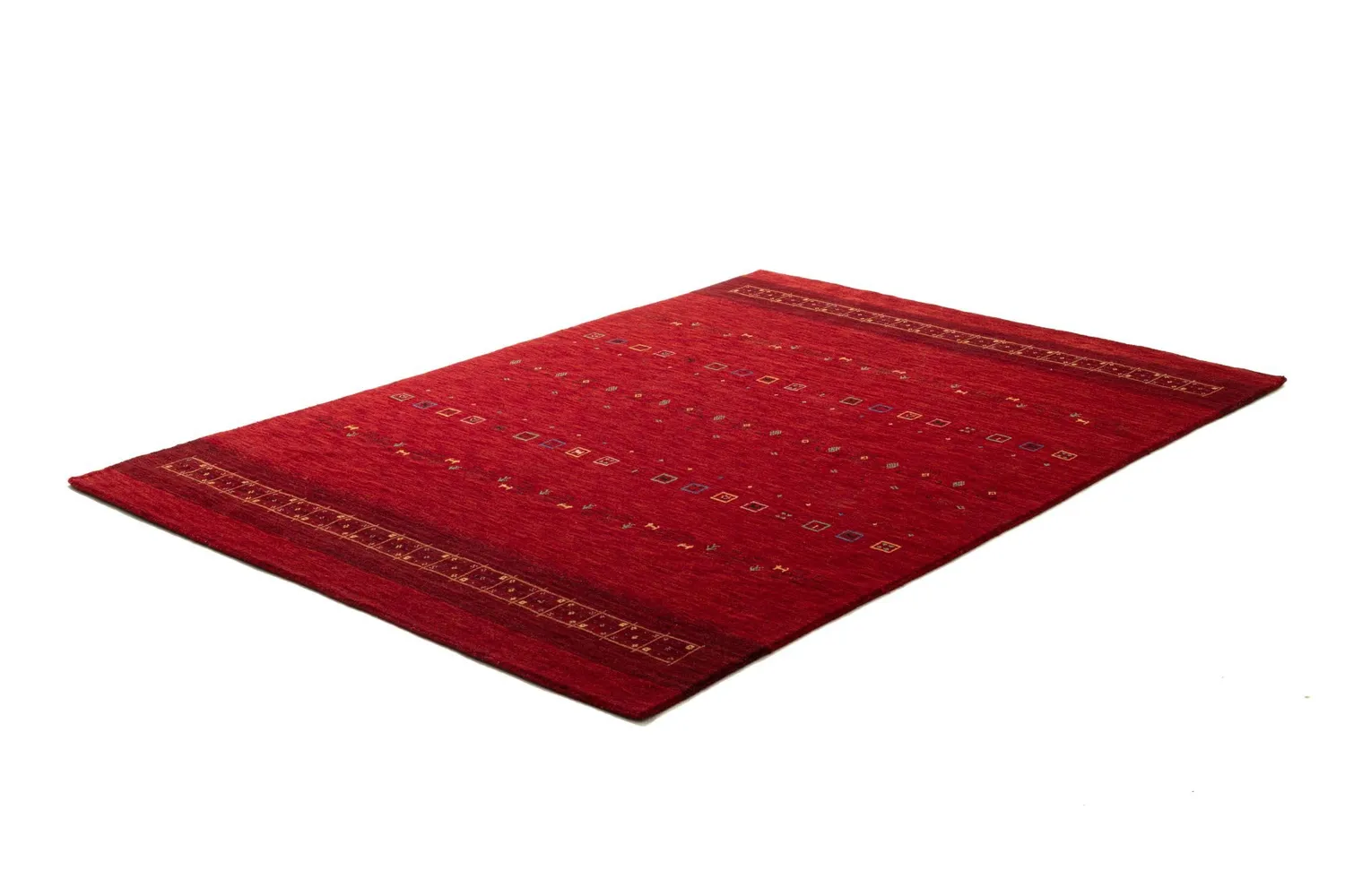 THEKO Lori Dream Gold Teppich 90x160 cm Rot Schurwolle