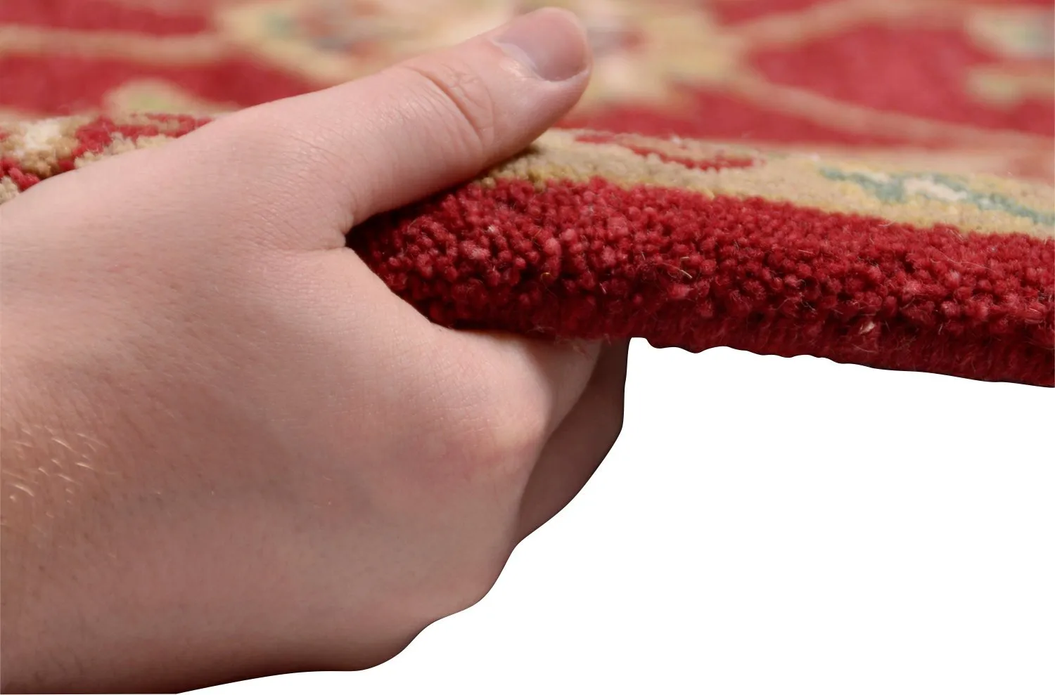 THEKO Royal Ziegler Teppich Rot Cream 70x140 Wolle