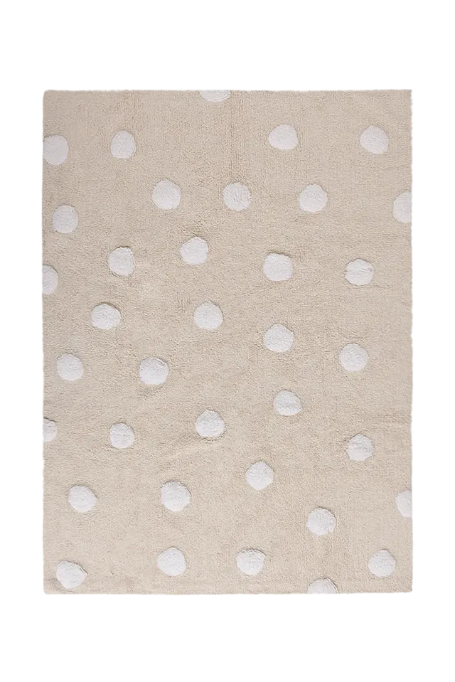 Lorena Canals Polka Dots Teppich 120x160 cm waschbar Beige