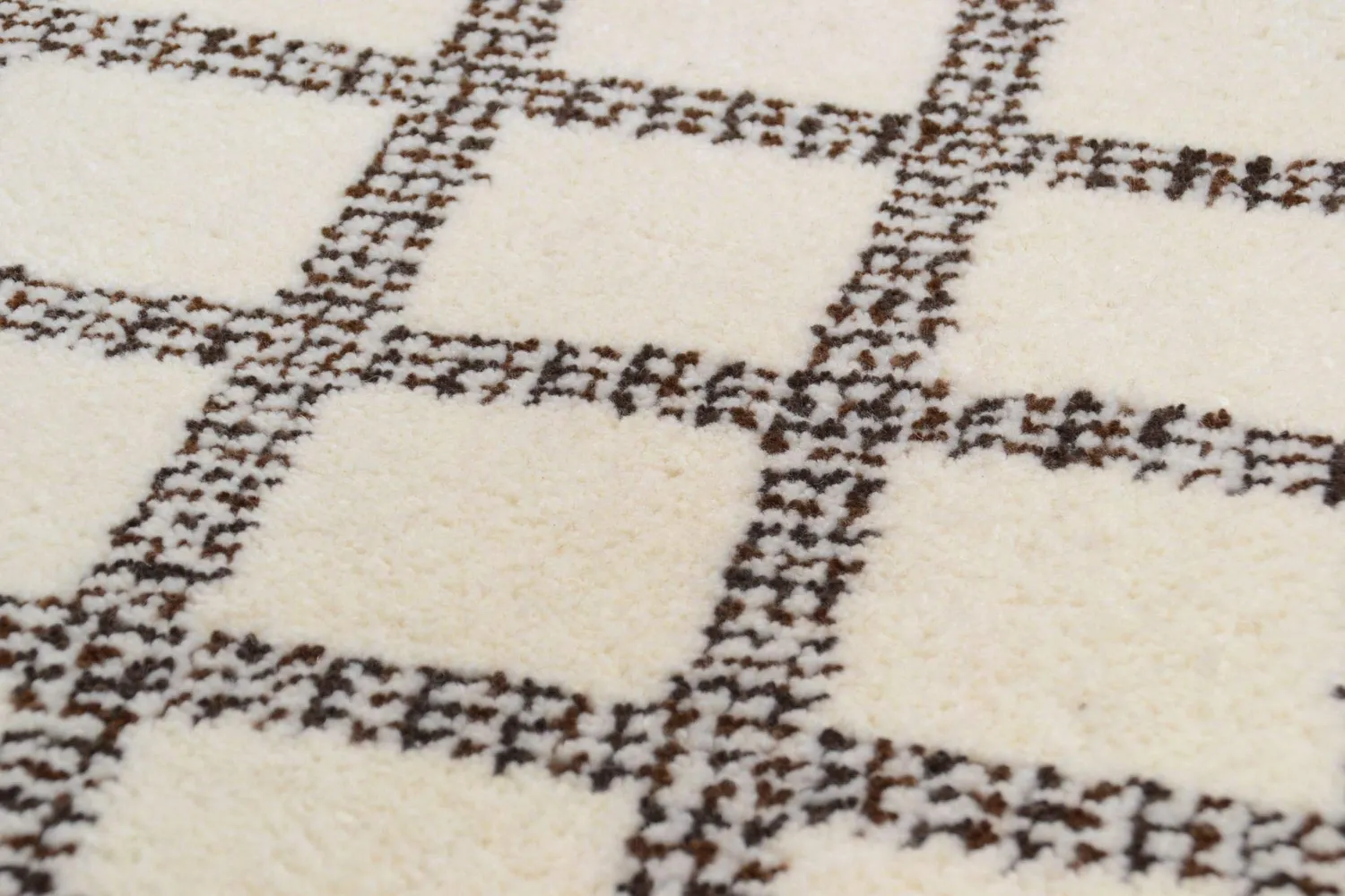 THEKO Marmoucha Berberteppich 70x140 black beige Schurwolle