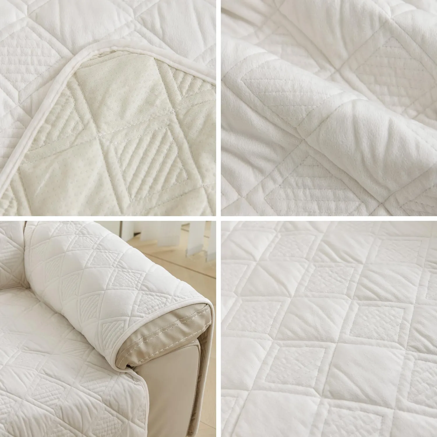 HonunGron Sesselschoner Beige 1 Sitzer 61x185 gesteppt
