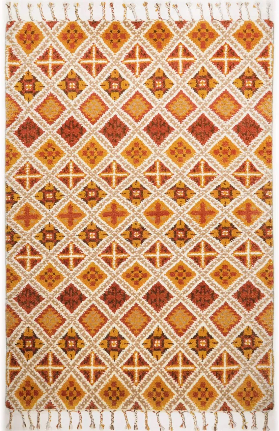THEKO Marmoucha Berberteppich 70x140 terra beige Schurwolle