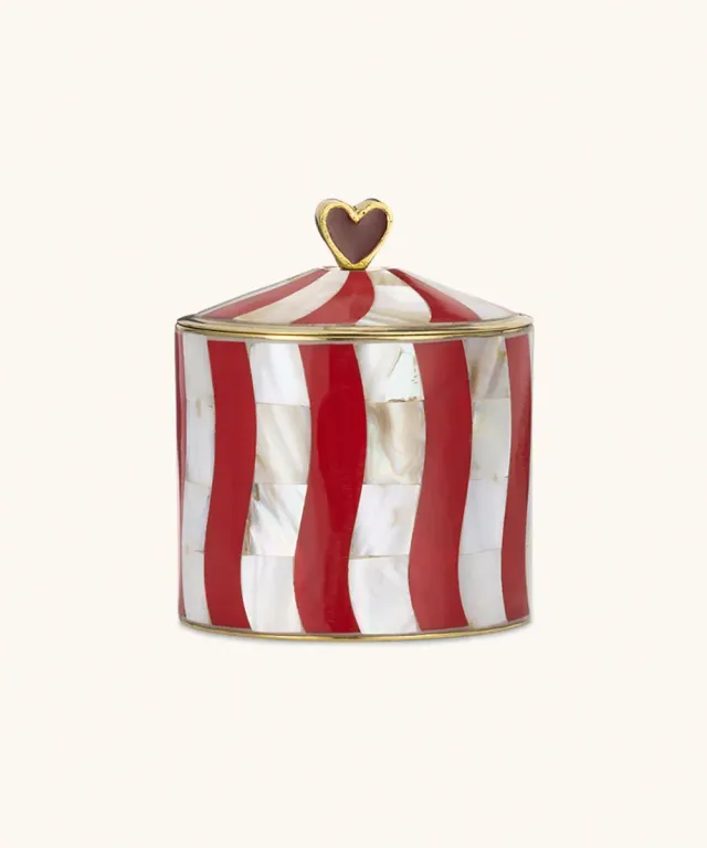 Doing Goods Pyar Circus Herz Schmuckdose Rot Groß Messing