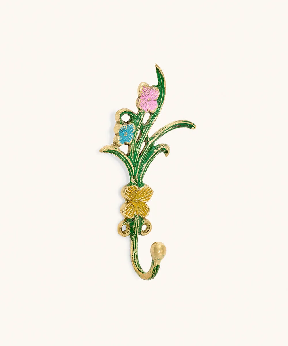 Doing Goods Ivy Wandhaken Messing Blumen