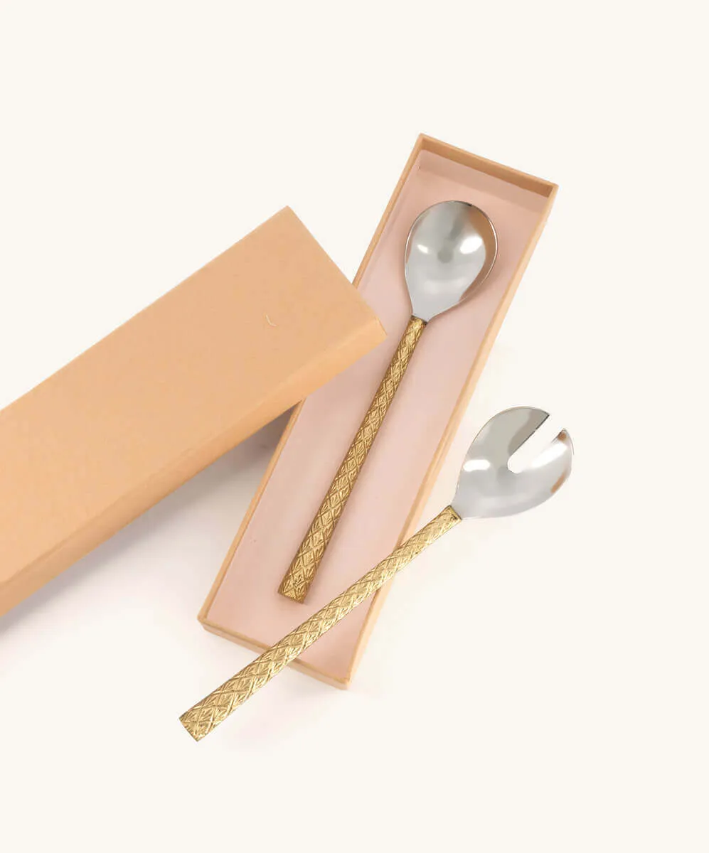 Doing Goods Chameli Salatbesteck Geschenkset Messing