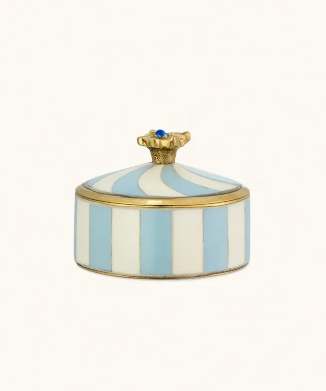 Doing Goods Lou Cirque Schmuckdose Mittel Blau gestreift