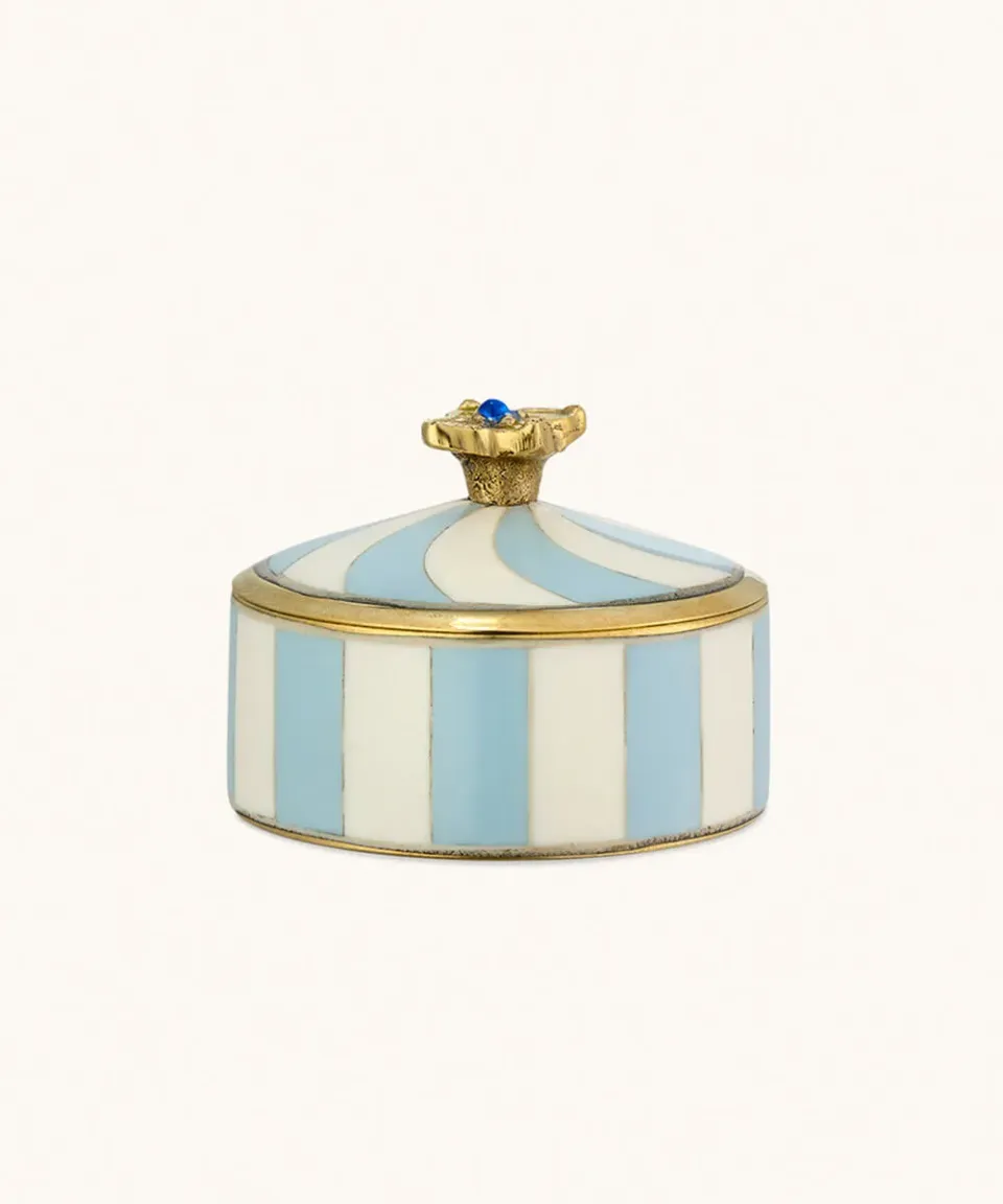 Doing Goods Lou Cirque Schmuckdose Mittel Blau gestreift
