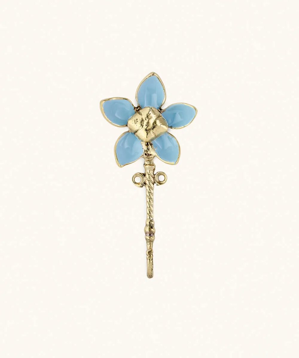Doing Goods Liv Fleur Wandhaken Hellblau Messing