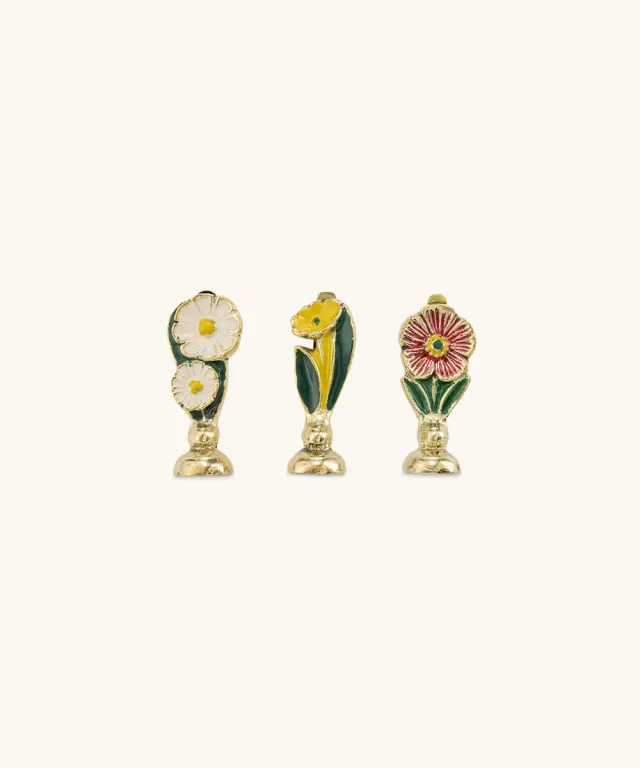 Doing Goods Posy Tischkartenhalter 3er-Set Messing floral