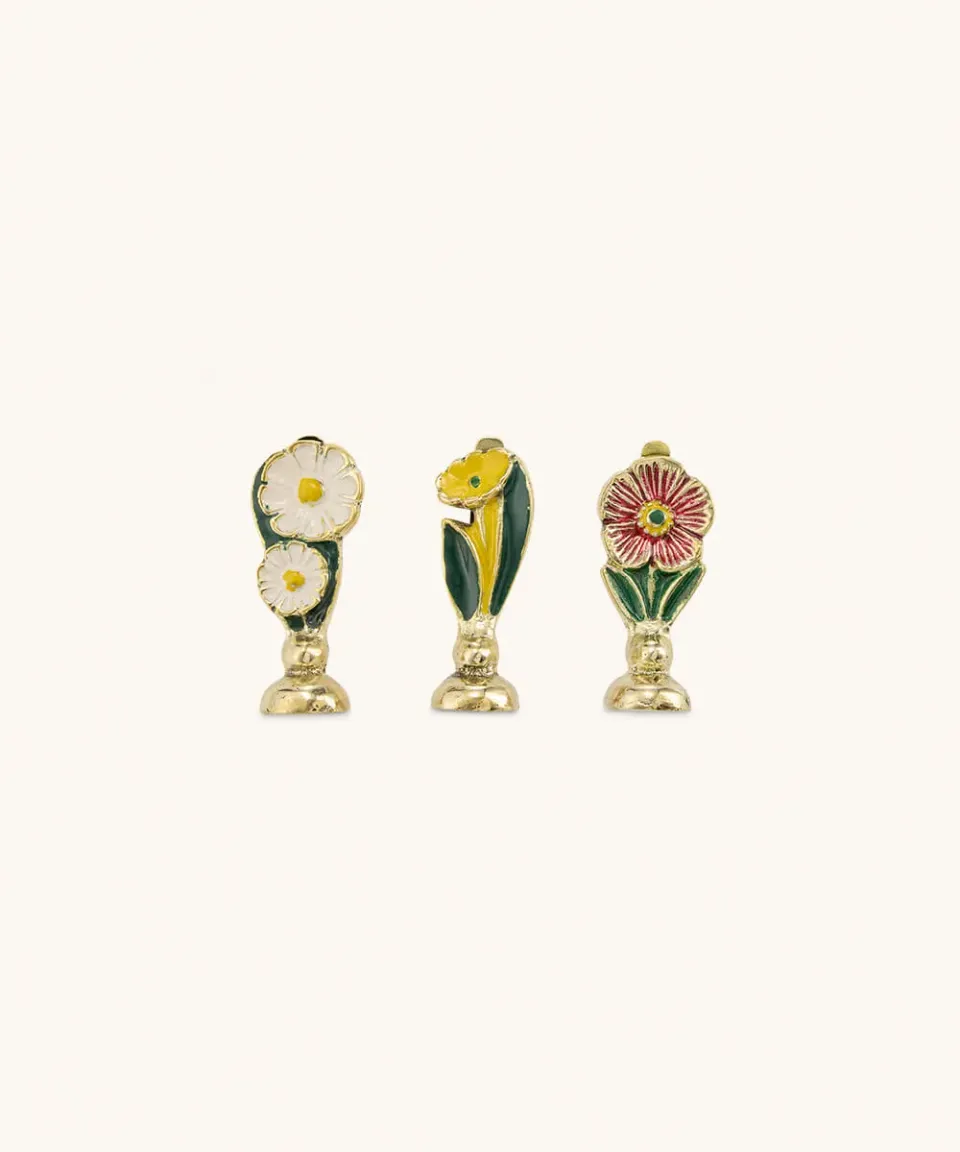 Doing Goods Posy Tischkartenhalter 3er-Set Messing floral
