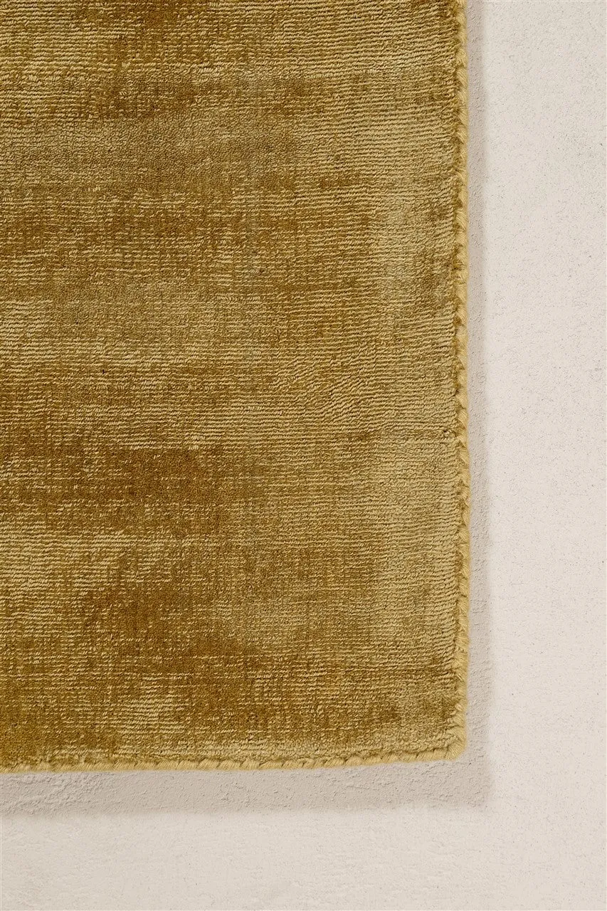 Amini Grace Mustard Teppich 200x300 Wolle Seide meliert