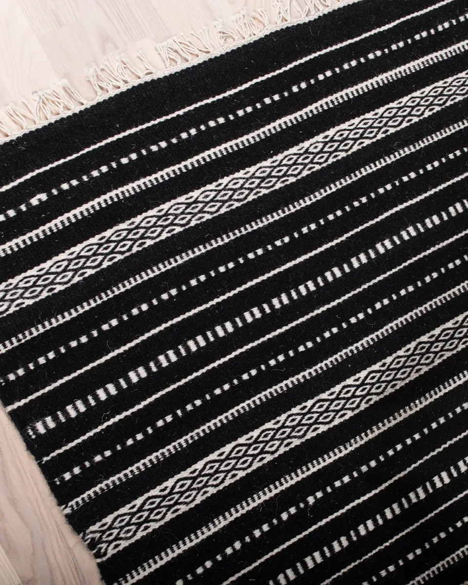 HC Interior Rugs Denver 3900-030 Kelimteppich Schwarz 160x230
