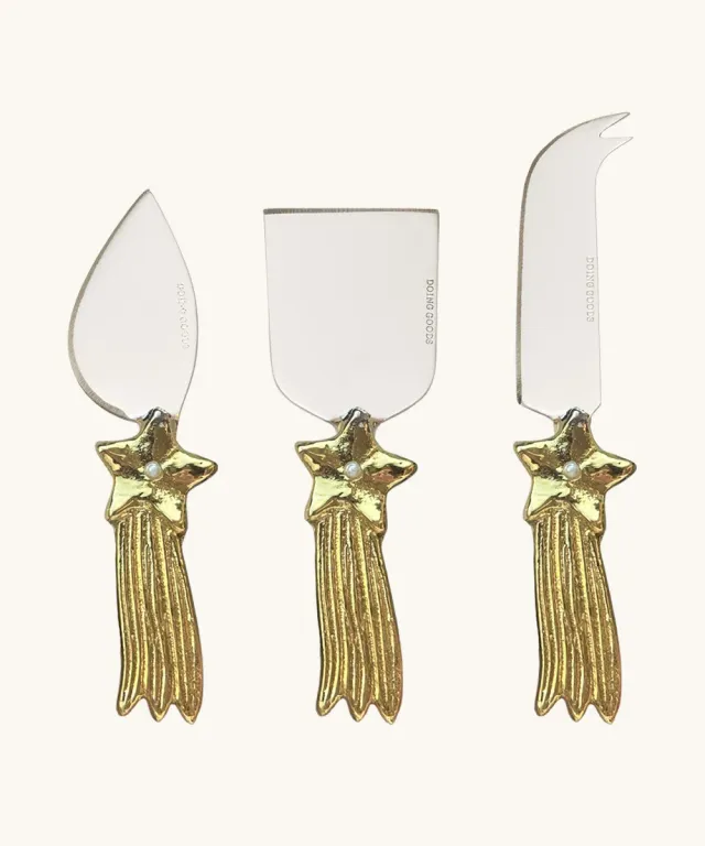 Doing Goods Pearly Star Käsemesser Set 3-teilig gold Messing