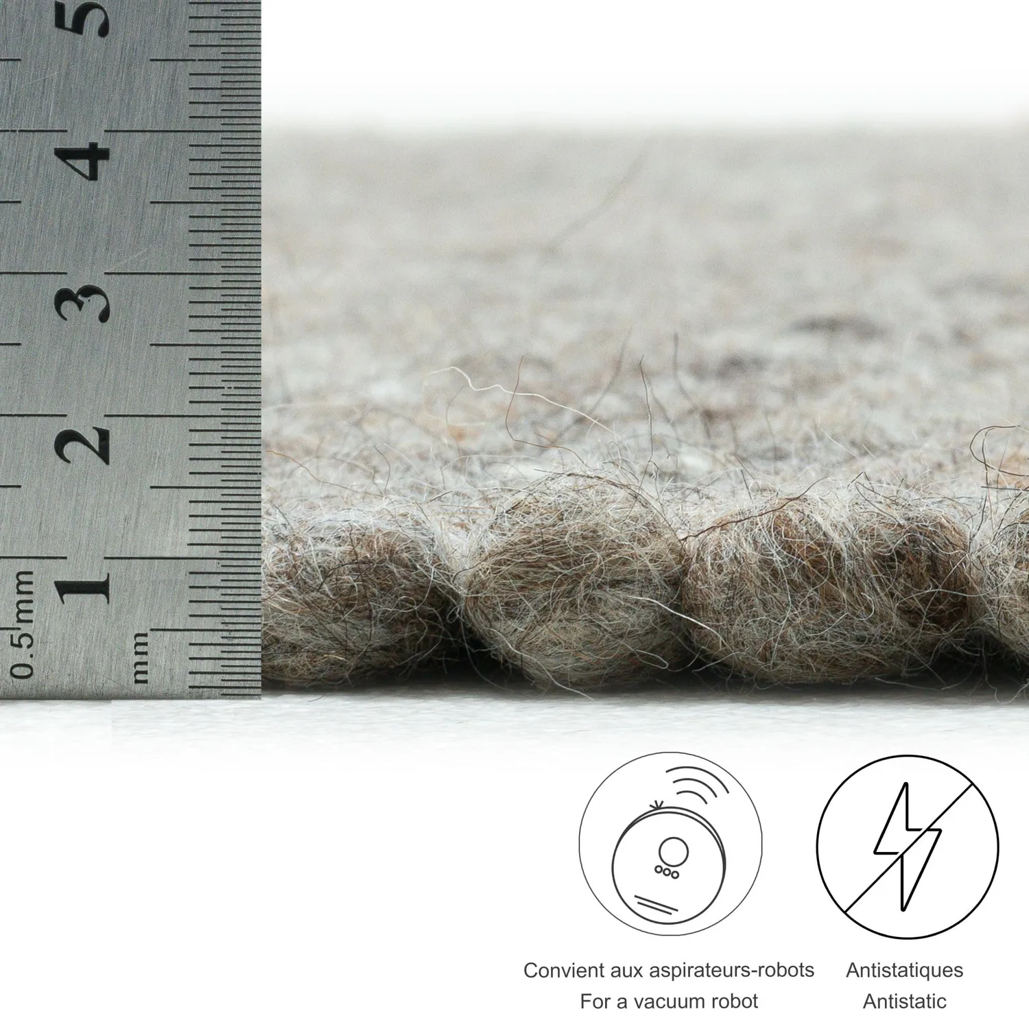 THEKO Alpen Wollteppich braun – 100% Schurwolle handgewebt