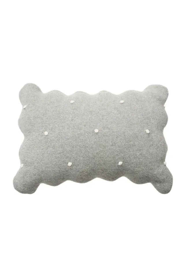 Lorena Canals Biscuit Kissen 35x25 cm Grau Strick waschbar