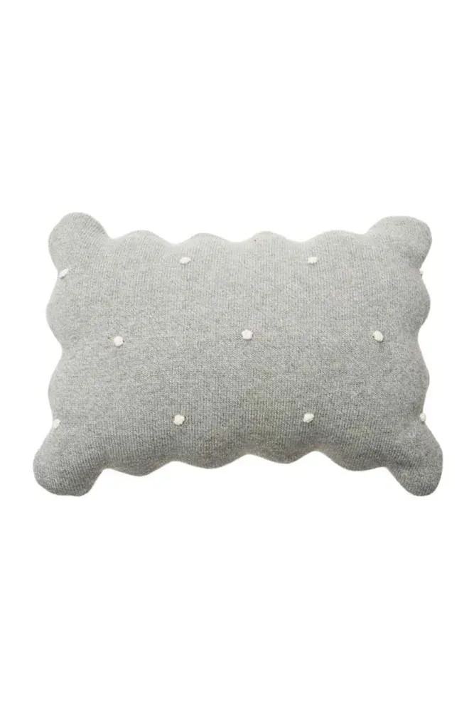 Lorena Canals Biscuit Kissen 35x25 cm Grau Strick waschbar