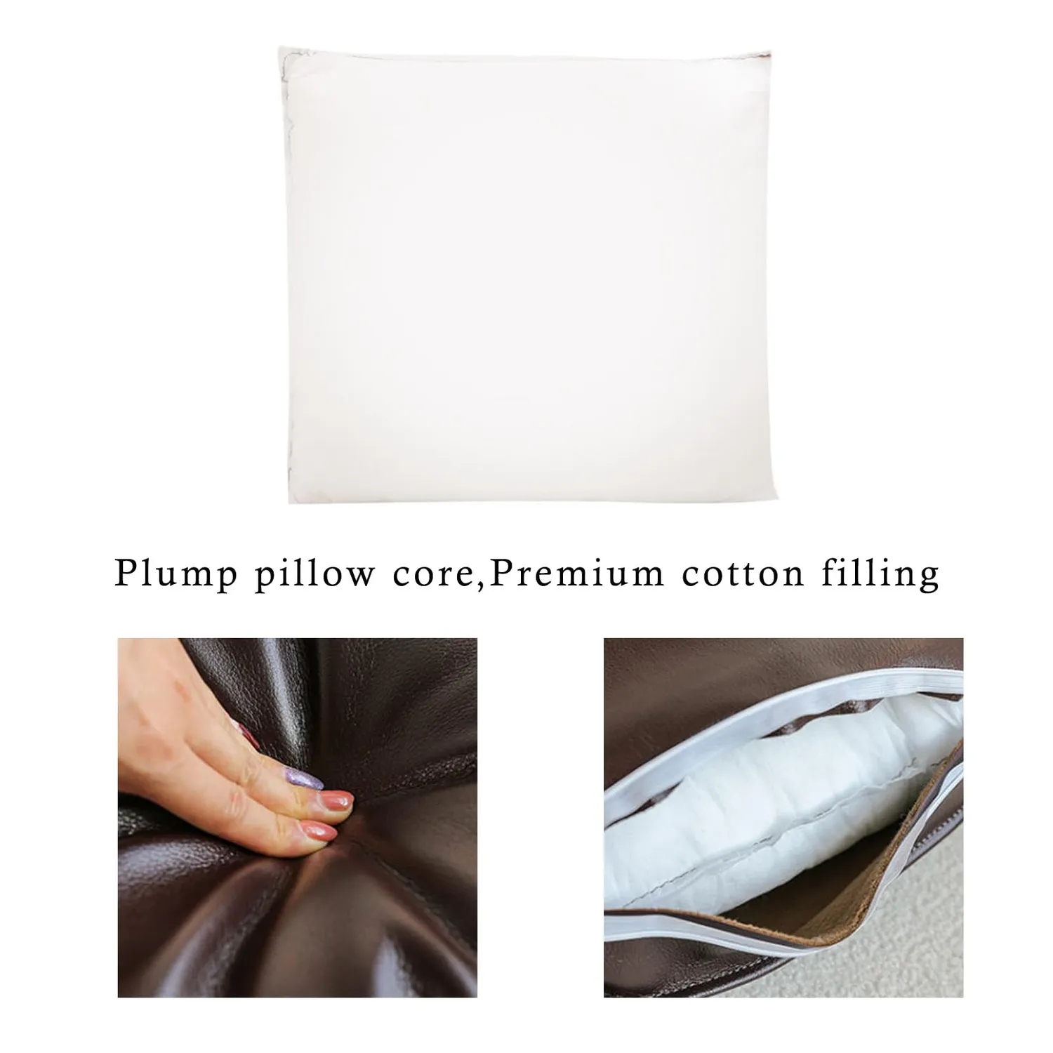 HonunGron Sofakissen 45x45 Beige Kunstleder 2 Stück