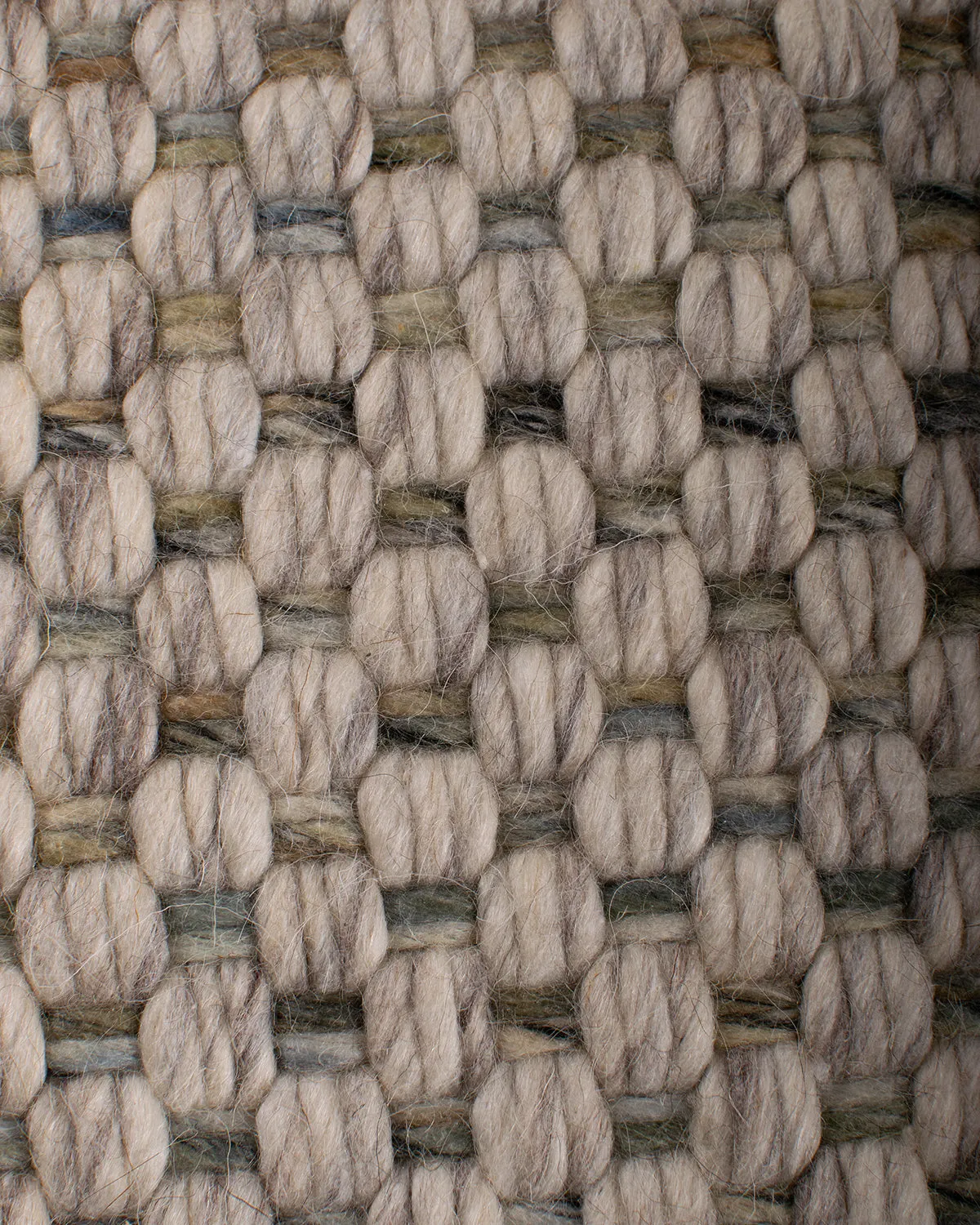 HC Interior Rugs Leeds 8001-464 Teppich Silber Olive Wolle