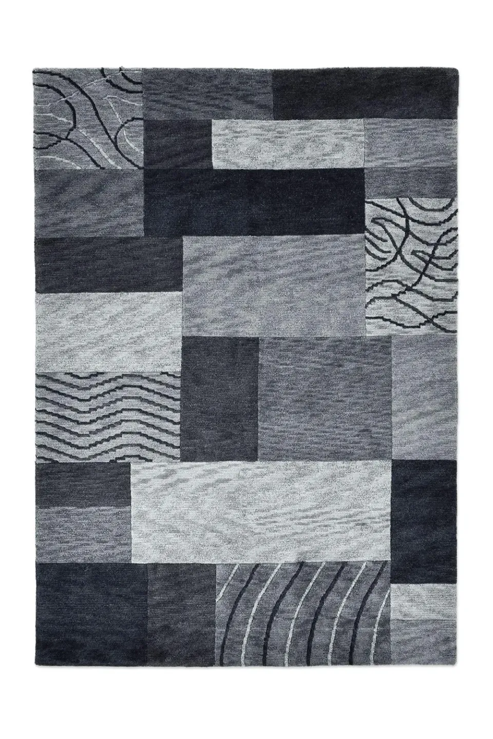 THEKO Royal Domas Wollteppich anthrazit 60x90 – Schurwolle