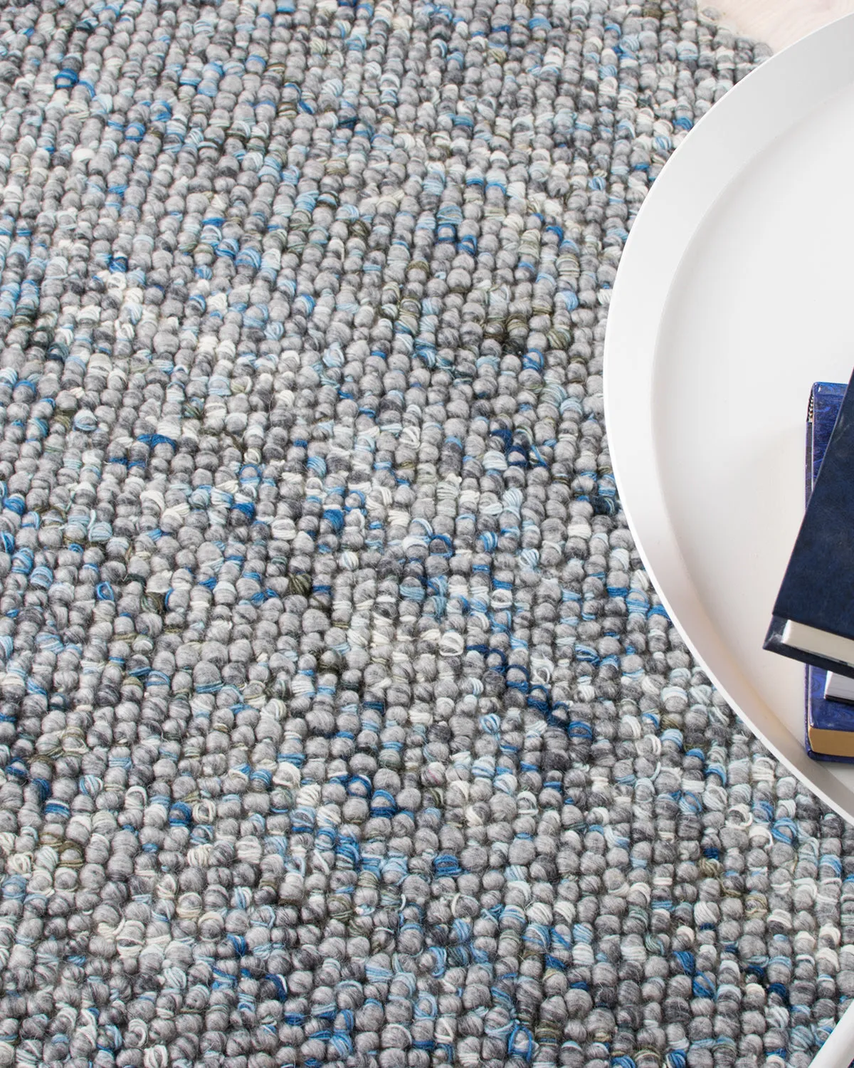 HC Interior Rugs Oxford 2200-030 Teppich Graublau Wolle