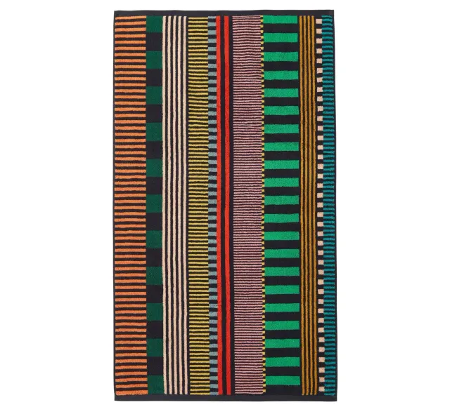 Donna Wilson Multi Stripe Badetuch Baumwolle 70x125 cm bunt