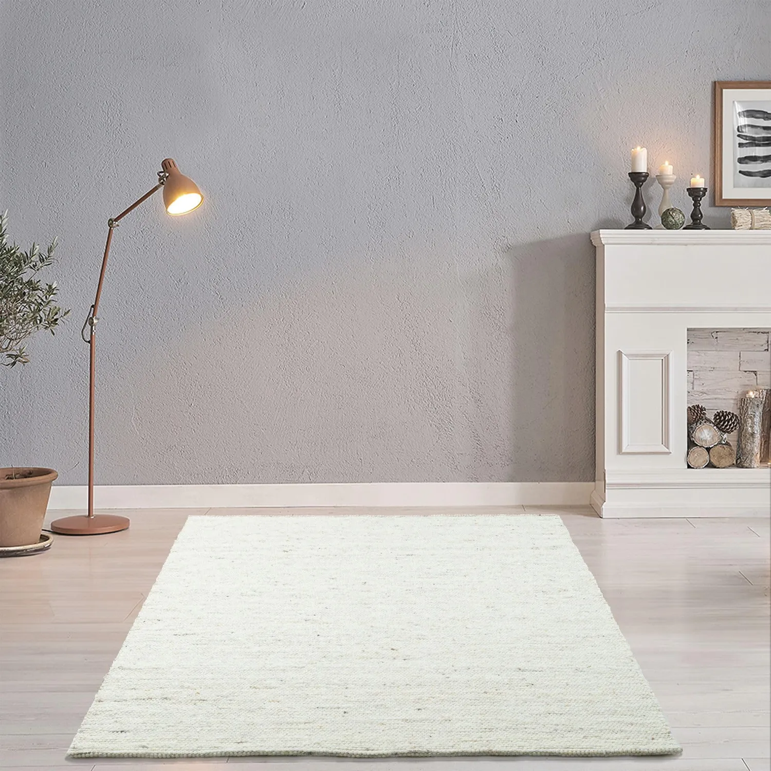 THEKO Alm-Glück Handwebteppich Schurwolle Natur 60x90