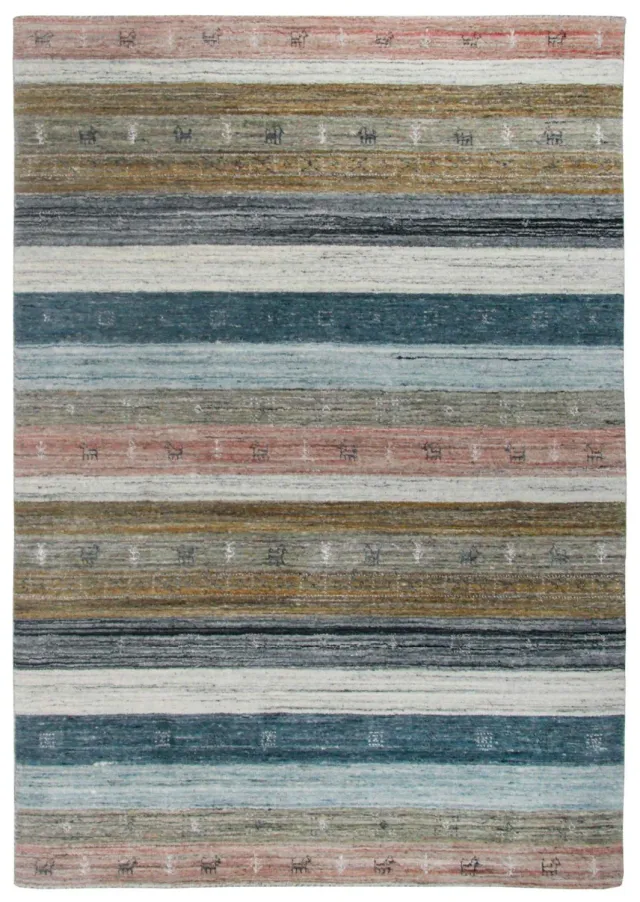 THEKO Nebraska Wollteppich 70x140 cm Bunt Schurwolle