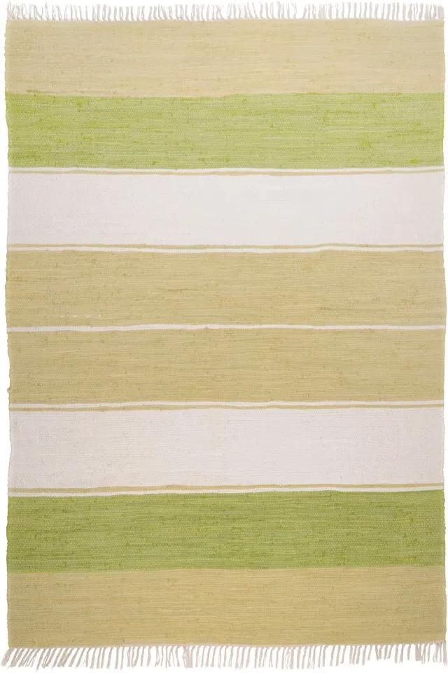 THEKO Happy Cotton Fleckerlteppich 90x160 Grün waschbar