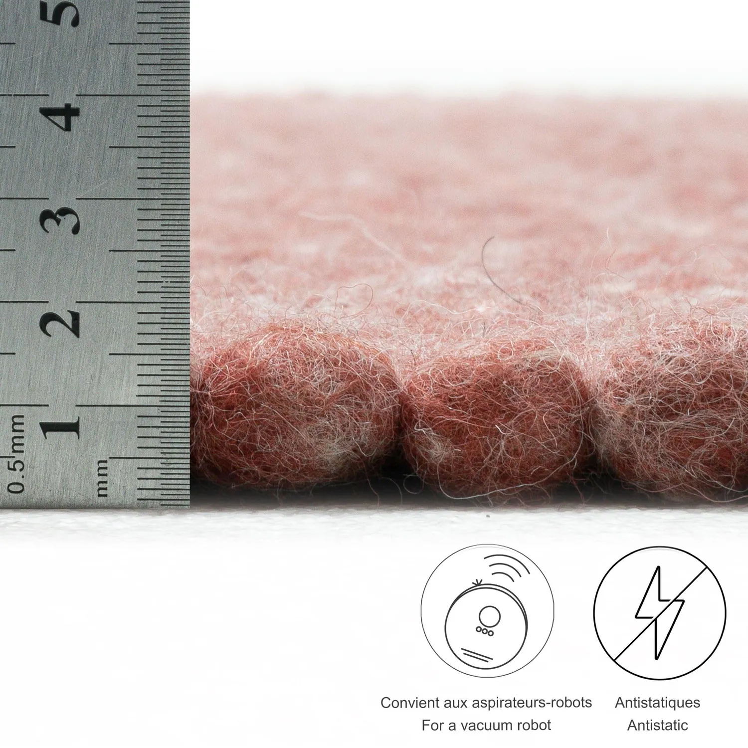 THEKO Alpen Wollteppich rot – 100% Schurwolle handgewebt