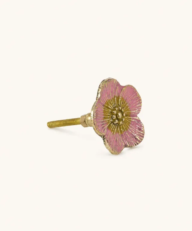 Doing Goods Faye Möbelknopf Blume Rosa Messing