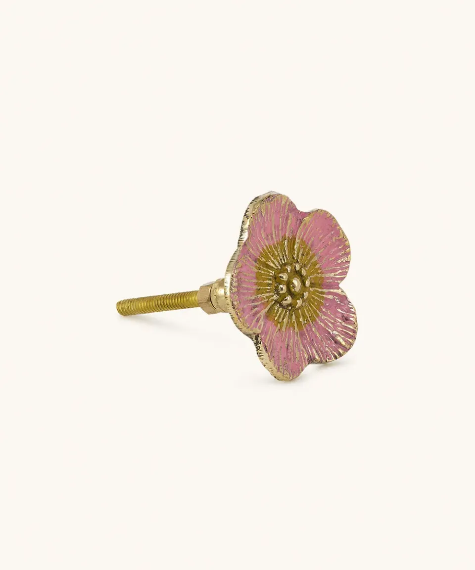 Doing Goods Faye Möbelknopf Blume Rosa Messing